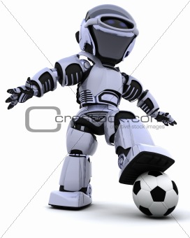 robot  playing soccer