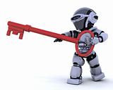 robot holding a key
