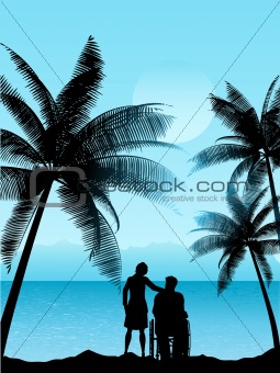 couple in a tropical landscape 