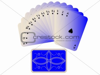spades cards fan with deck