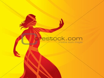 girl silhouette vector on the background