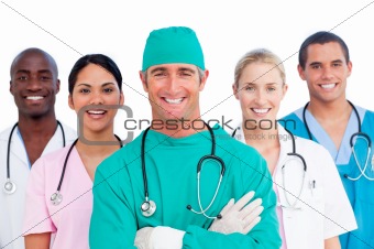 Portrait of successful medical team