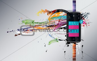 dirty abstract grunge background, telephone