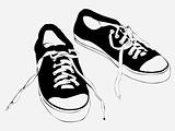 Athletic shoes, running shoes on white background