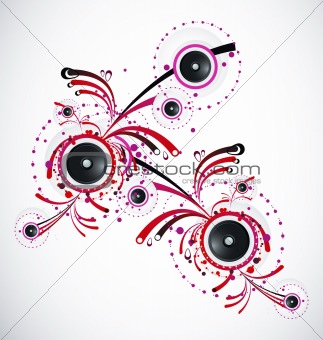 abstract vector pattern with speakers
