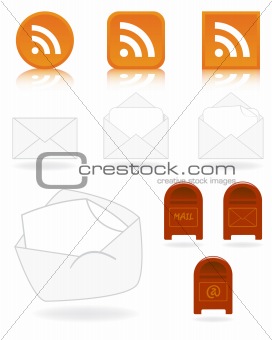 Mail and feed icons