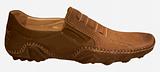 Casual contemporary leather shoes brown color on a white background