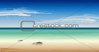 vector Summertime at the beach, sea