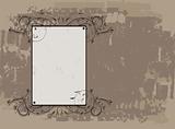 Vintage frame on grunge background, place for your text