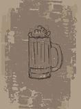 Beer mug, grunge background for your design
