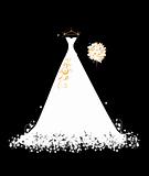 Wedding dress white on hangers