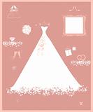 Wedding shop, white dress and accessory