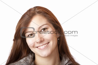 Portrait of young beautiful happy woman