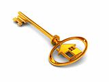 Gold house key