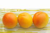 Three Fresh Ripe Apricots, Healthy Eating, Organic