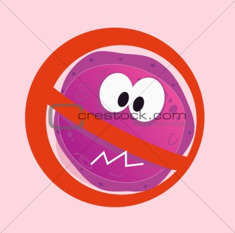 Stop virus - aids virus in red alert sign