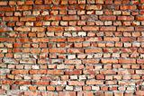 Ancient red brick wall - background