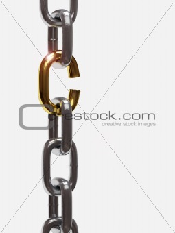 Broken iron chain