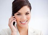 Confident businesswoman talking on phone