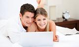Positive couple surfing on the internet
