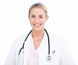 Portrait of blond female doctor 