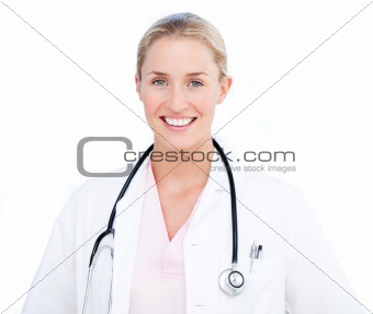 Portrait of blond female doctor 