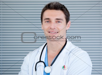 Portrait of a charismatic male doctor looking at the camera