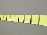 Adhesive Notes in a row