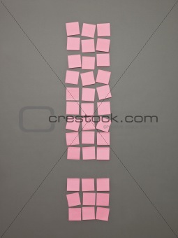 Exclamtion Mark made of Adhesive Notes