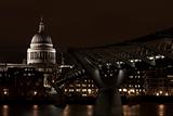 St.Paul Cathedral. From Night shot Thames River Millennium Bridge