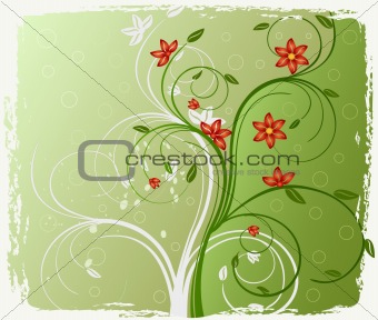 Abstract  floral background - vector illustration
