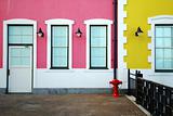 Colorful houses' wall