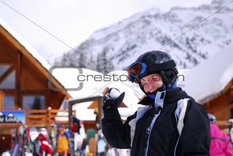 Girl ski resort