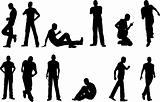 12 Male poses - sitting and standing