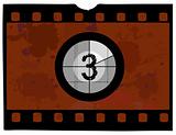 Old Fashioned film countdown at 3