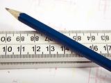 Folding ruler and pencil