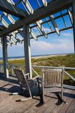 Beachfront deck on Bald Head Island, North Carolina.