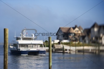 Ferry boat on Bald Head Island, North Carolina.