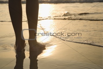 Feet in sand.