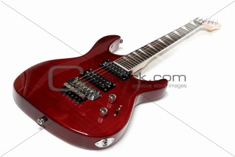 Electric guitar isolated over white