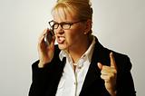 Business Woman Angry on the Cell Phone
