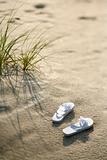 Sandals on beach.