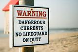 Warning sign at the beach 