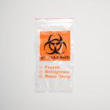 Plastic biohazard bag.