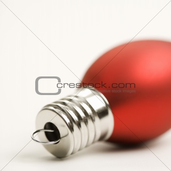 Red Christmas ornament.