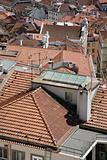 Rooftop urban view in Lisbon, Portugal.