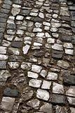 Stone inlayed street in Lisbon, Portugal.