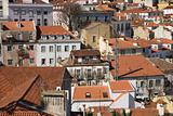 Aerial view of buildings in Lisbon, Portugal.