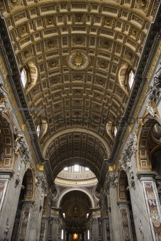 Interior of St. Peter's Basilica in Rome, Italy.