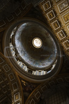 Interior of St. Peter's Basilica in Rome, Italy.